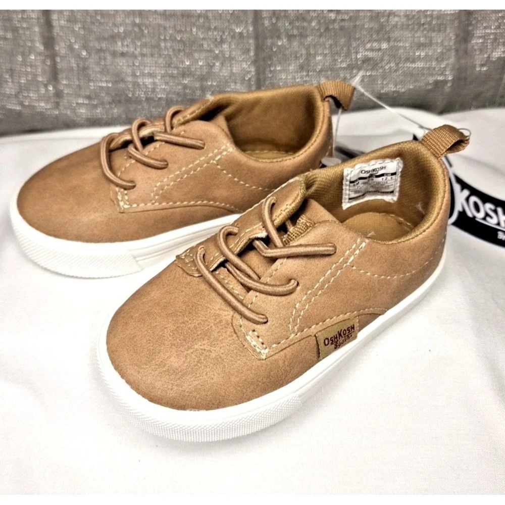Oshkosh‎ 5 Toddler Putney Tan Slip On Sneakers Wipe Clean Shoes Wipe Away Tech
